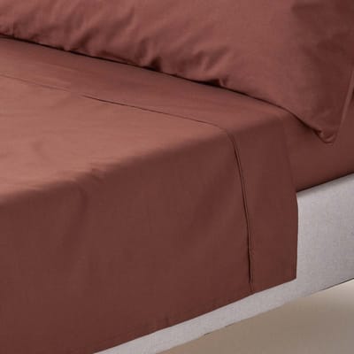 Homescapes Laken 230x260 cm – Chocoladebruin – 100% Egyptisch Perkal Katoen – 200 Draaddichtheid