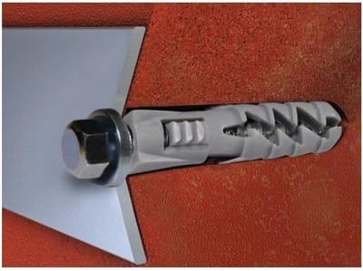 Nylon pluggen - Bevestigingsmateriaal - Muurbevestiging - Anti-rotatie vinnen - 6 x 30 mm - Grijs