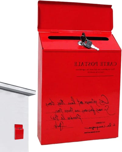 Wandbrievenbus - Brievenpost houder - Post ontvangen - Waterdicht ontwerp - 30 x 23 x 6 cm - Rood