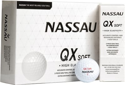 Nassau QX Soft - Golfballen - 12 stuks - Wit