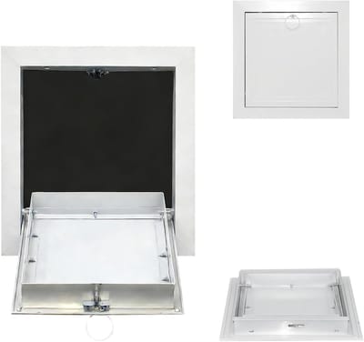 Toegangsdeur Zolder - Inspectieluik Metaal - Onderhoud Toegang - Trekring Opening - 20x40 cm - Wit