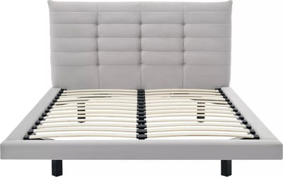 Vente-unique Bedframe stof grijs 140 x 190 cm NISATIO