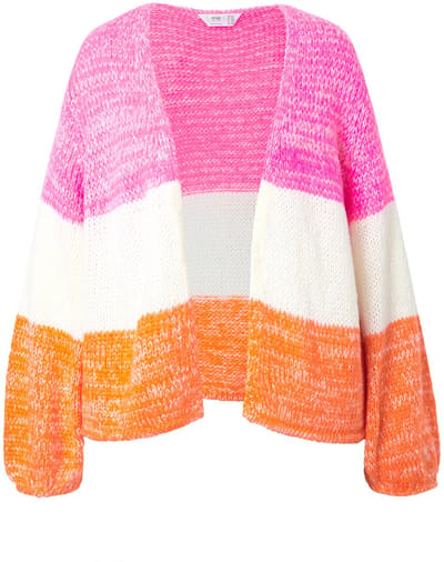 Angel of Style - Dames - Cardigan open Straight Fit strepen - Off-white - Maat 46+