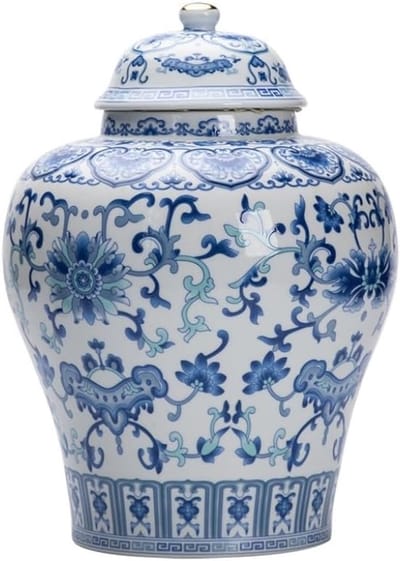 Chinese blauw-witte algemene pot keramische losse thee opslagcontainer pot keuken voedsel verzegelde pot wake-up theepot Koffiedikopslag (Color : L)