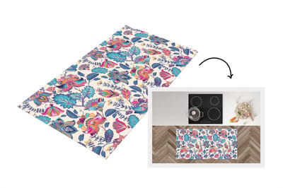 Keukenloper - Loper keuken - Regenboog - Bloemen - Schets - Patronen - 120x60 cm - Keukenloper vinyl