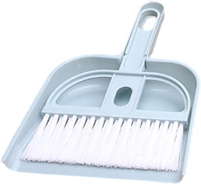 Bezem en veegschep set - Reinigingsset bureau - Kleine ruimtes reinigen - Zacht en krasvrij - 18 cm