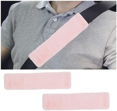 Dailygoods- Autogordelkussen 2 Stuks - Veiligheidsgordel Bekleding - Pluche Schouderpads - Universeel - Zacht en Aangenaam - Gordelkussen