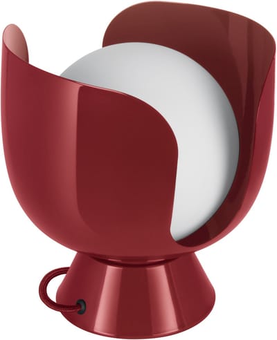OSRAM Decor Corolle tafellamp E14, metaal & glas, textielkabel, vervangbare lampen, retrostijl, rood