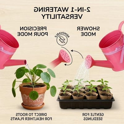 Metalen Gieter - Vintage Sproeier - Planten Water Geven - Afneembare Rozenkop - 1 Gallon - Wit