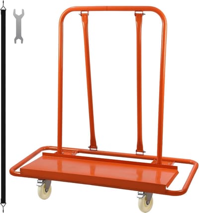 Platenwagen - Transportplatform - Zware Lading Verplaatsen - Hoge Draagkracht 1000kg - 4 Zwenkwielen Met Rem - Oranje