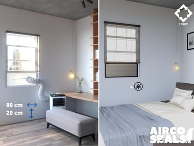 Airco Raamafdichting Mobiele Airco Voor Schuifraam – Met Hor - Voor Schuiframen Van 80 x 20 CM  - energiebesparend