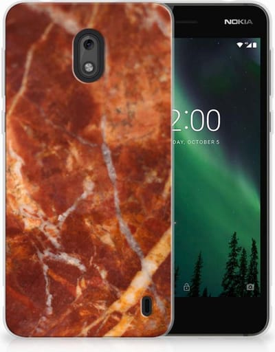 Nokia 2 TPU Siliconen Hoesje Marmer Bruin