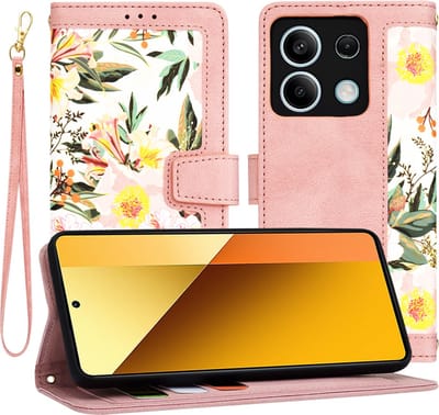 Hoesje geschikt voor Xiaomi Redmi Note 13 5G - Techsuit FlipCraft Book Wallet Case met koord - Sweetheart Pink