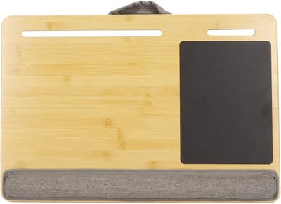 Schootbureau Bamboe - Laptop Tafel - Thuiswerken Flexibel - Met Polskussen - 58x40x9 cm - Natuurlijk