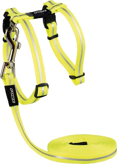 Rogz for Dogs Alleycat Tuigje Met Looplijn - Geel - 11.9x21.5 cm