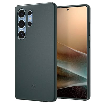 Spigen Thin Fit MagFit Hoesje Geschikt voor Samsung Galaxy S25 Ultra - Back Cover Compatibel met MagSafe en Qi2 - Groen