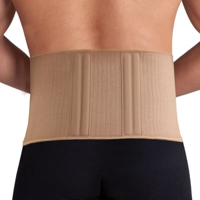 Uriel - Rugbrace Onderrug – Rugband met 4 Baleinen – Verstelbare Rugsteun met Compressie – Extra Ondersteuning – Unisex – Beige – Maat XS