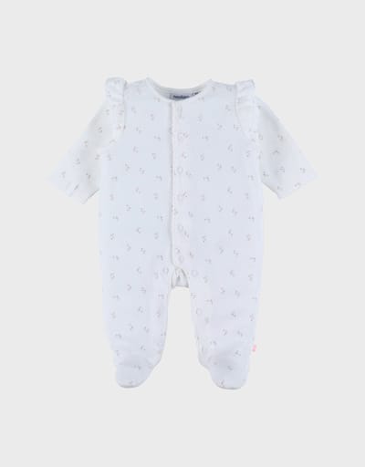 Noukie's 1-delige Pyjama met ruches wit - Maat 50