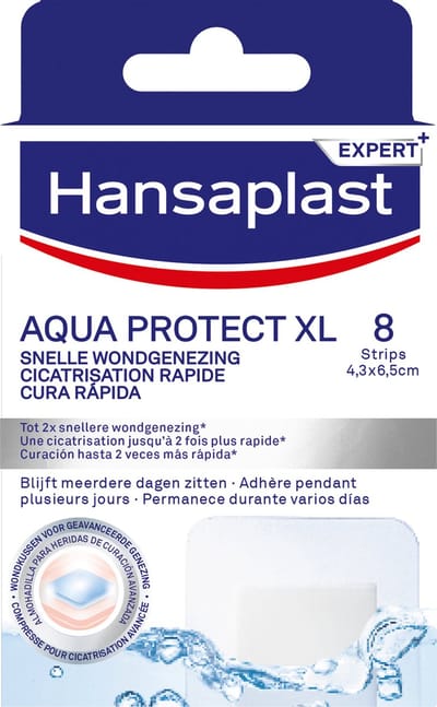 Hansaplast Aqua Protect XL Snelle Wondgenezing Pleisters - Waterdichte Pleisters - Waterproof Wondpleisters - Wondverzorging - 8 Stuks