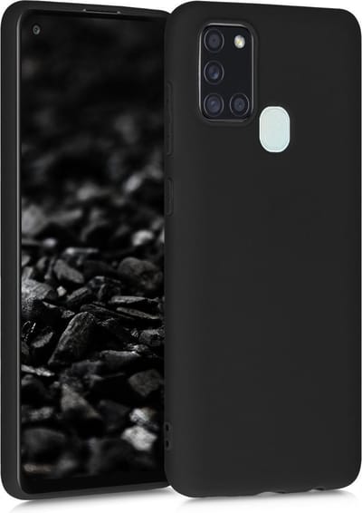 kwmobile telefoonhoesje geschikt voor Samsung Galaxy A21s - Hoesje voor smartphone - Back cover in mat zwart