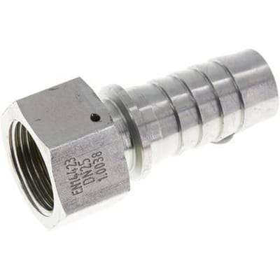 25x40 mm & G1'' Verzinkt Stalen Slangpilaar met Wartelmoer DIN EN 14423 / DIN 2826