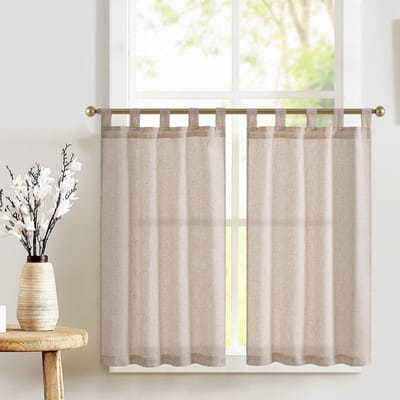Unyqoos® Charmante Semi-Transparante Keukengordijnen voor Landhuisstijl en Cottagecore - Set van 2, 65 x 60 cm