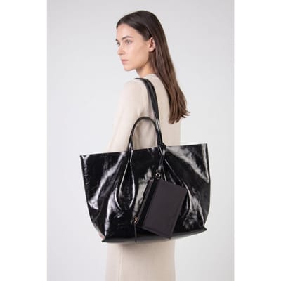 & Other Stories Julie Tote Leather Black Maat: OS | Handtassen Outlet | Dames | Zwart