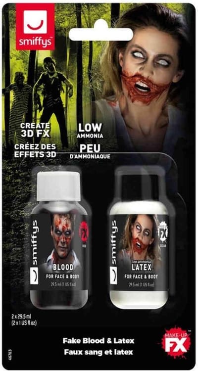 Smiffys - Fake Blood & Latex Nepbloed - Rood/Wit