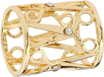 Fako Bijoux® - Sjaalklem - Sjaal Klem - Sjaal Ring - Tube - Schaar - 21x24mm - Goudkleurig