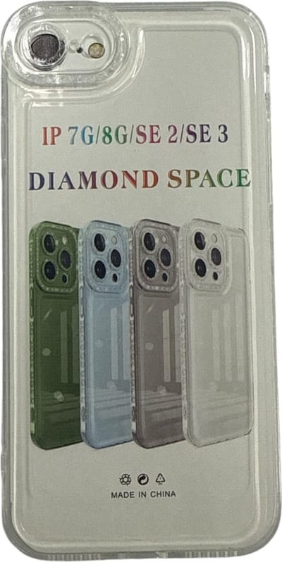 Diamond Space Telefoonhoesje met Camera Bescherming voor iPhone 7 / 8 / SE 2020 / SE 2022 - FuturiQ - Transparant