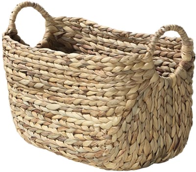 CALICOSY - Mand in waterhyacint met handvatten 36x19x22cm