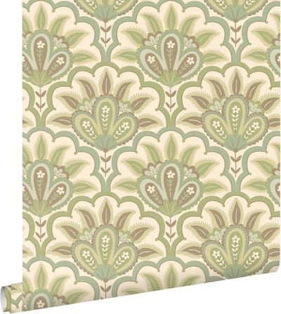 ESTAhome behang oosters barok motief groen - 50 x 900 cm - 131034
