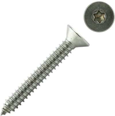 200x Spaanplaatschroeven 80mm RVS A2 Torx Verzonken Kop Houtbouwschroeven