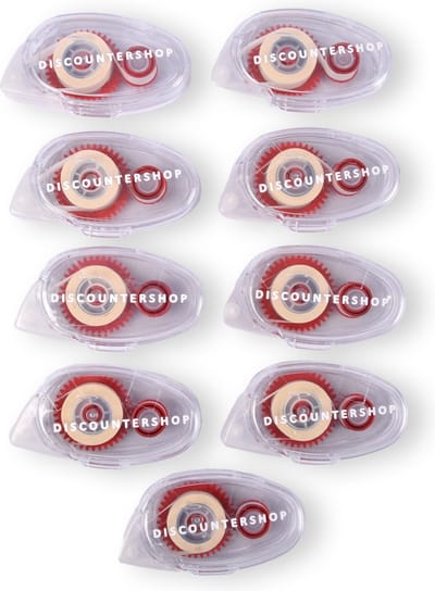 Essentiële Lijmroller Set voor Hobbyisten - 9 stuks - Transparant/Rood - Lengte: 9cm, Breedte: 5cm, Hoogte: 2cm - Knutselgereedschap voor Kantoor & School