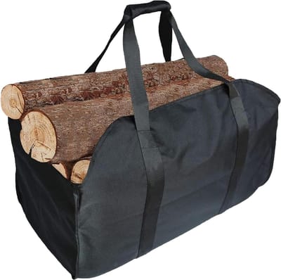 Brandhout Opbergtas - Log Transporter - Haardhout Opslag - Lichtgewicht Materiaal - Grote Capaciteit - Zwart