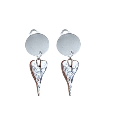 Clip oorbellen -zilverkleur- hart- geen gaatje- Charme Bijoux