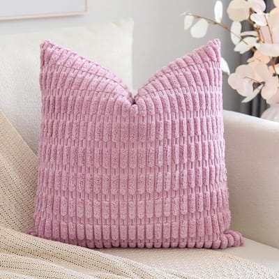 Kussenhoes Corduroy - Decoratief Sierkussen - Bank Decoratie - Zachte Stof - 60 x 60 cm - Lichtpaars