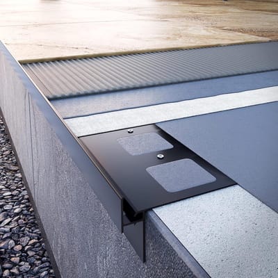 Muurdeflector Dakgootprofiel - Waterafvoer Hoekprofiel - Terrassen Balkons Afwerken - Kunststof Aansluiting - Grafiet RAL 7024 - Grijs