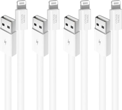 Usb kabel geschikt voor Apple iPhone, iPad en AirPods - Lightning naar usb kabel - Oplaadsnoer - 4 stuks - 1m - Wit