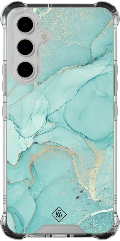 Casimoda® hoesje - Geschikt voor Samsung Galaxy A54 - Marmer mint groen - Shockproof case - Extra sterk - TPU/polycarbonaat - Mint, Transparant