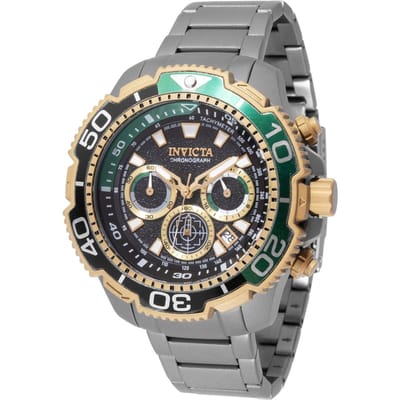 Invicta TI-22 49498 Herenhorloge - Quartz Uurwerk - Titanium met Zwart Wijzerplaat - 48 mm