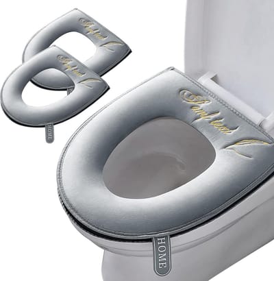 2x Universele Warme Toiletbrilhoes met Rits en Handvat - Wasbaar en Comfortabel