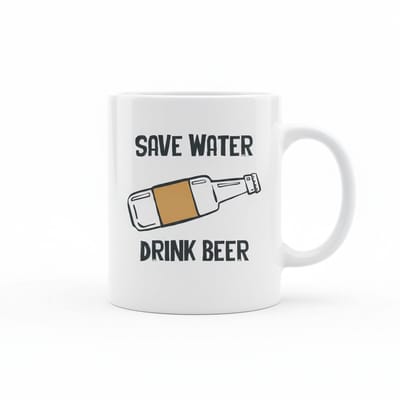 Save Water Drink Beer Grappige Quote Koffiemok 330 ml – Keramische Mok voor Bierliefhebbers & Humoristisch Cadeau