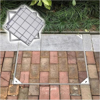 Putafdekking met frame - Inzethoes roestvrijstaal - Trottoir en terras - Slank en duurzaam ontwerp - 40 x 40 cm