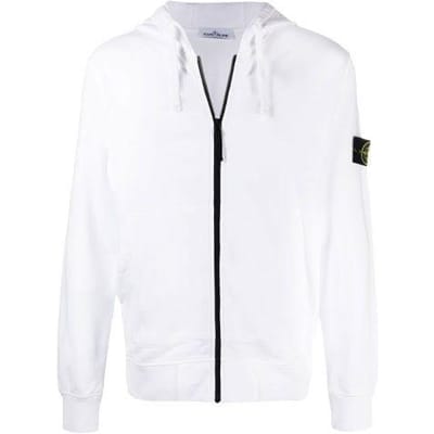 Stone Island Logo Patch Rits Hoodie Unisex Hoodies Wit 741564251-V0001 M white