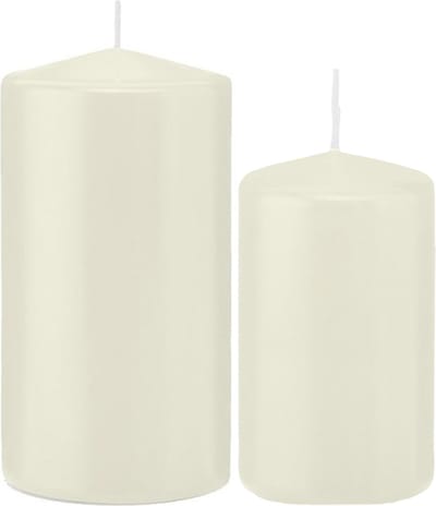 Trend Candles - Stompkaarsen set 4x stuks ivoor wit 12 en 15 cm