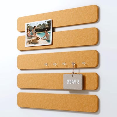 5 Strips Zelfklevende Kurk Pinbord Ribbons, 33x5cm, Ideaal voor Kantoor, Kinderkamer en Thuisdecoratie, Goudbrons Alternatief voor Traditioneel Pinbord