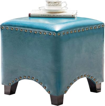 Voetenbankje - Ottoman krukje - Voeten rusten - Stevige stabiele constructie - S - Blauw