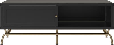 Nova-Salontafel - Schuifdeur - Zwart MDF