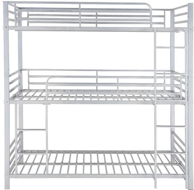 Vente-unique Stapelbed metaal zilverkleurig 90 x 190 cm
